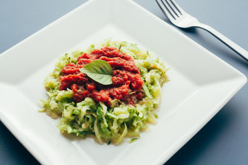 Plate of Zucchini Spaghetti