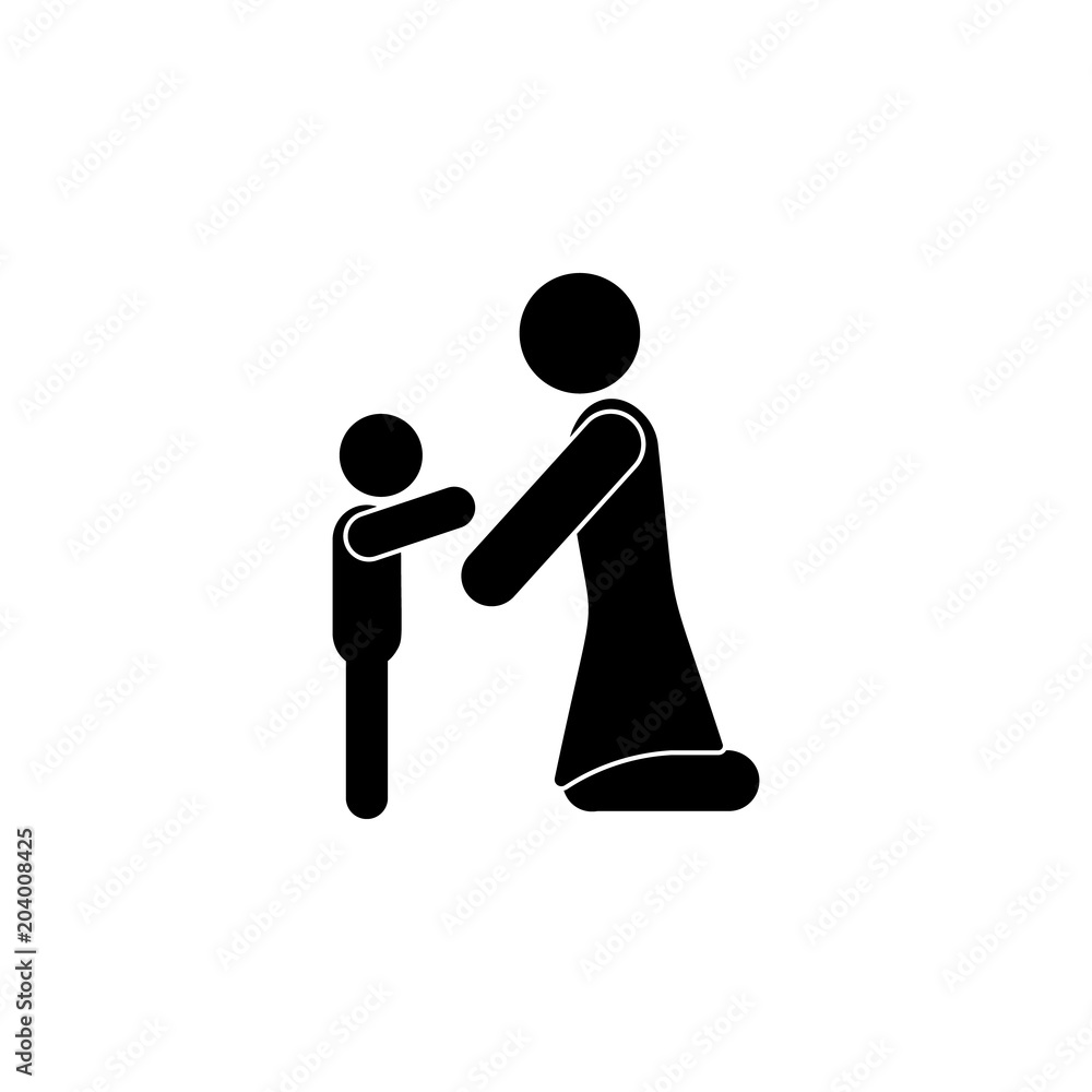 Aufkleber child and mother icon. element of mother day for mobile concept and web apps. isolated child and mot