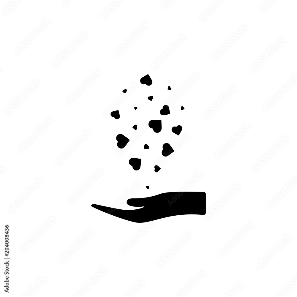 Aufkleber hearts in hands icon. element of mother day for mobile concept and web apps. isolated hearts in hand