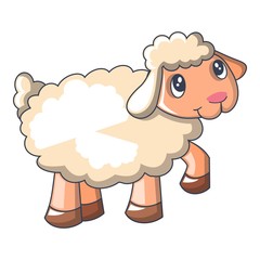 Funny sheep icon, cartoon style