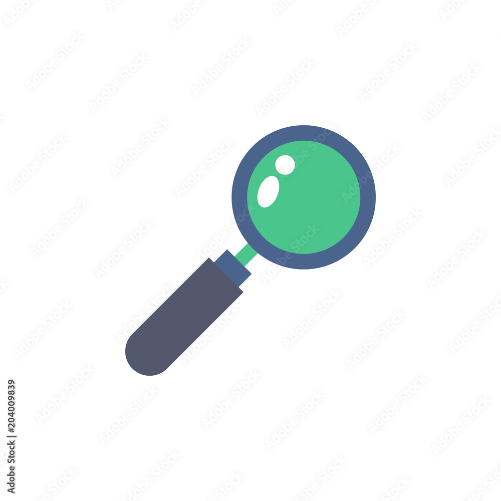 Poster colored magnifier icon. element of science and laboratory for mobile concept and web apps. detailed 