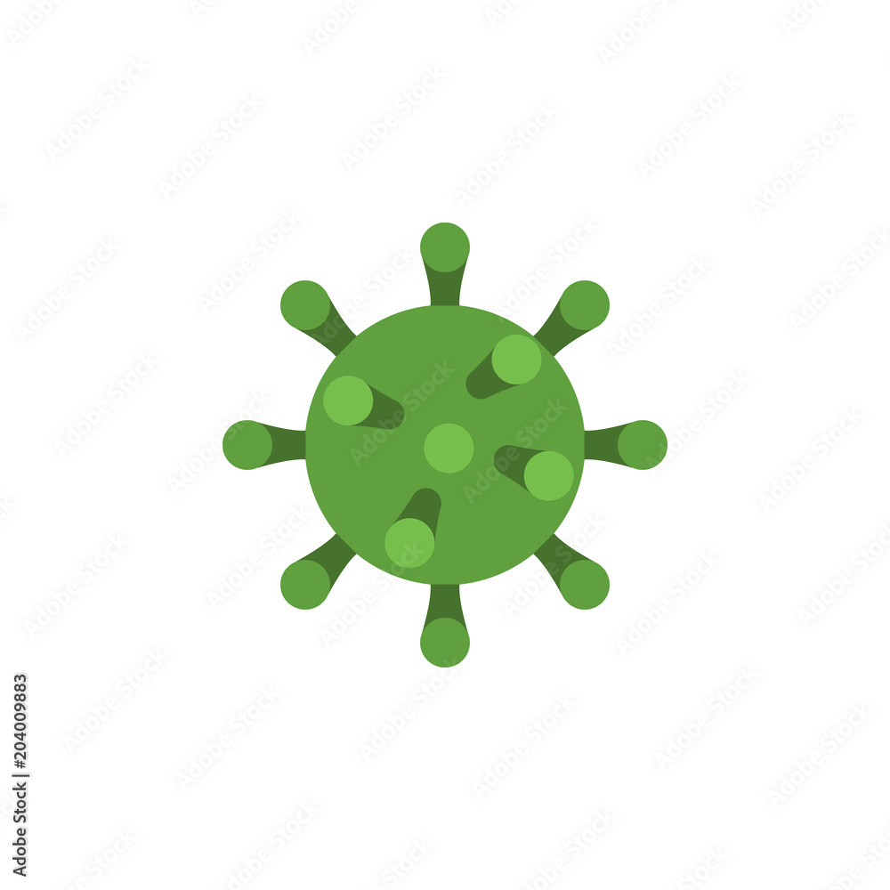 Poster colored virus icon. element of science and laboratory for mobile concept and web apps. detailed viru