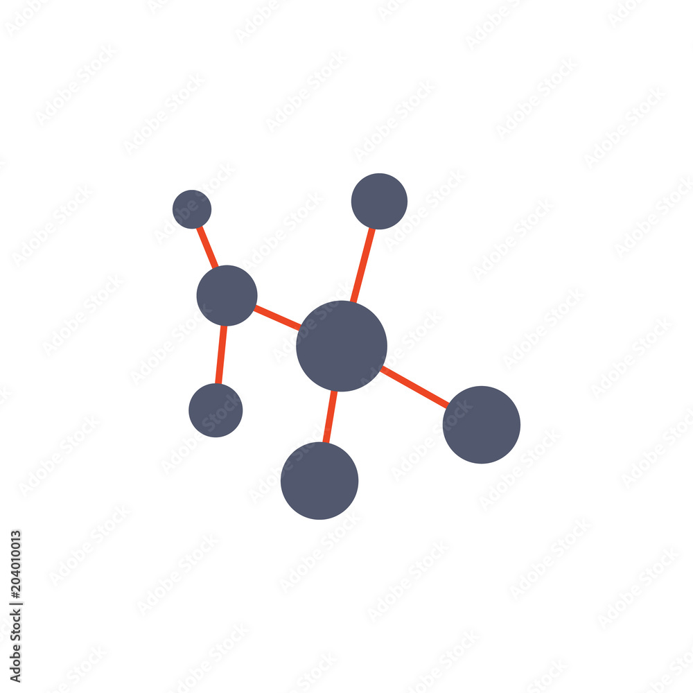 Poster colored molecular bond icon. element of science and laboratory for mobile concept and web apps. deta