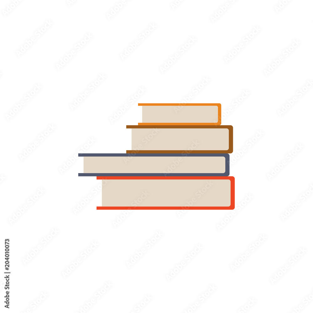 Poster colored books icon. element of science and laboratory for mobile concept and web apps. detailed book