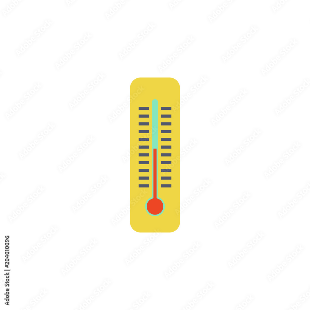 Poster colored thermometer icon. element of science and laboratory for mobile concept and web apps. detaile