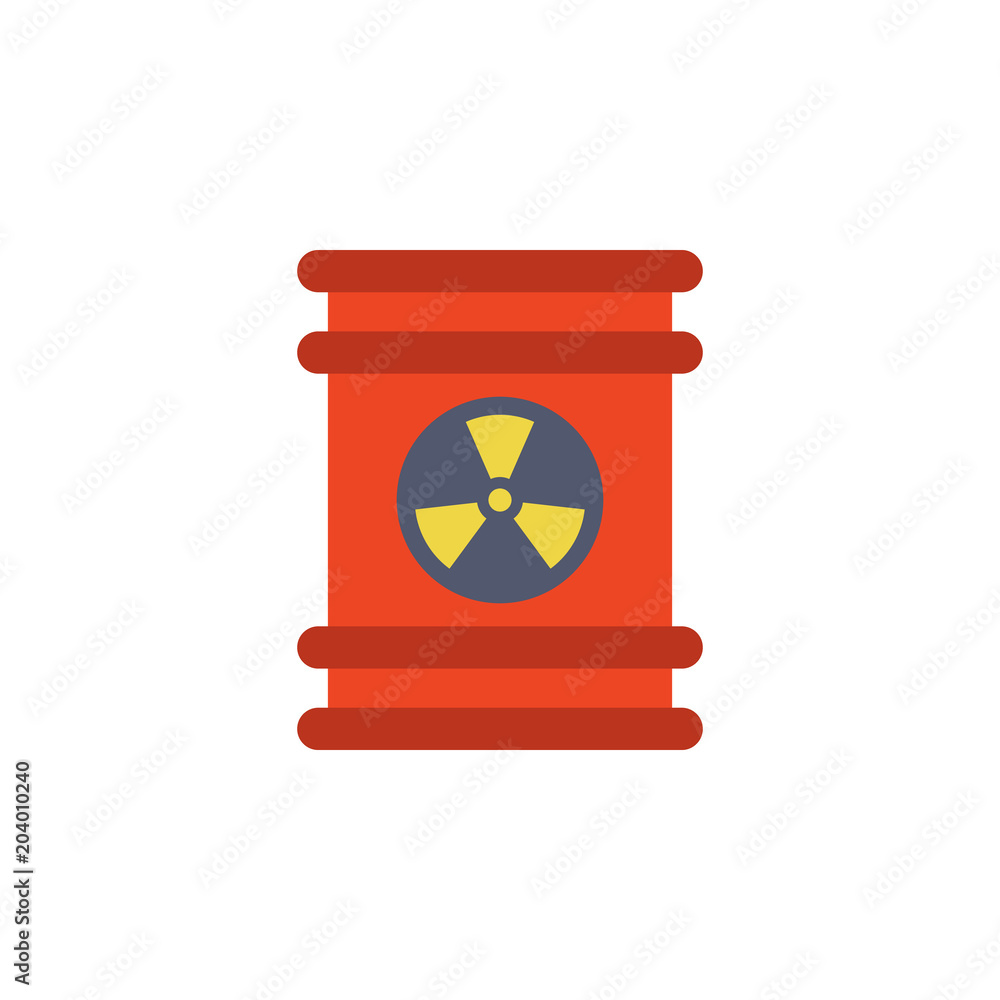 Poster colored barrel of radioactive liquid icon. element of science and laboratory for mobile concept and 
