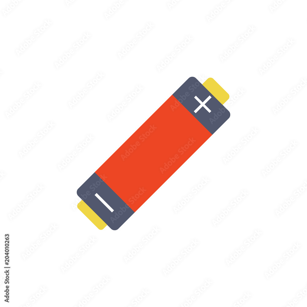 Poster colored electric battery icon. element of science and laboratory for mobile concept and web apps. de