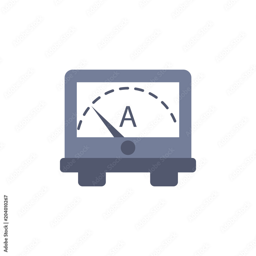 Poster colored ammeter icon. element of science and laboratory for mobile concept and web apps. detailed am