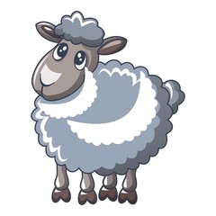 Cute sheep icon, cartoon style