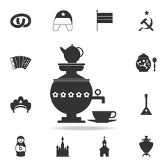samovar with a cup of tea icon. Detailed set of Russian culture icons. Premium graphic design. One of the collection icons for websites, web design, mobile app