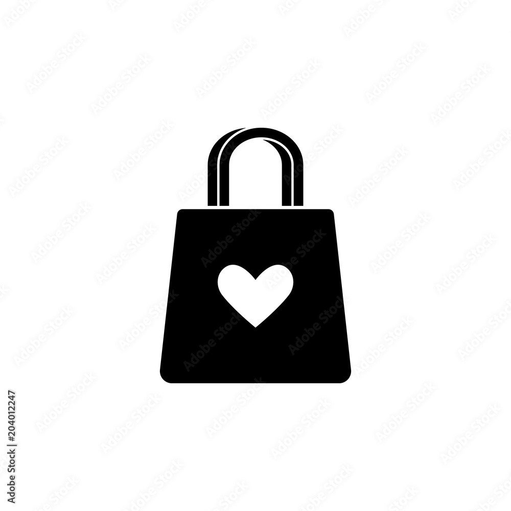 Poster handbag with a heart icon. element of mother day for mobile concept and web apps. detailed handbag w