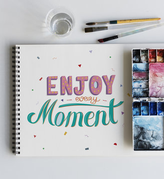 Short quote on white sktech paper