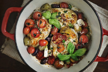 Roasted chicken food photography recipe idea