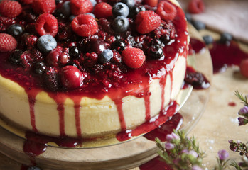Fresh berry cheescake food photography recipe idea