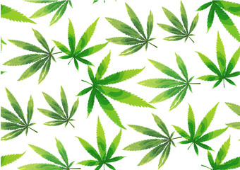 Fototapeta na wymiar Marijuana leaves seamless vector pattern.