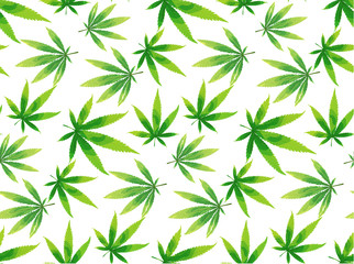 Naklejka na ściany i meble Marijuana leaves seamless vector pattern.