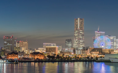 Yokohama bayside city view , Minato Mirai 21 area is a seaside urban area in central Yokohama whose name means "harbor of the future "