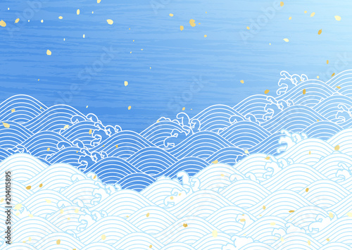 最高のイラスト画像 上波 模様 フリー