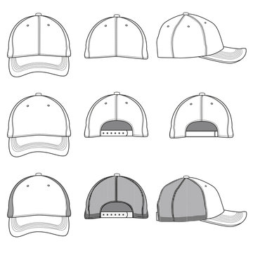 Vector template of a baseball cap