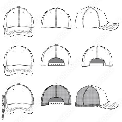 "Vector template of a baseball cap" Stock image and royalty-free vector ...