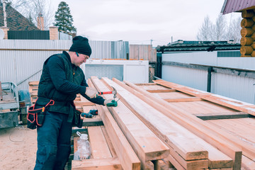 Builder with a hammer