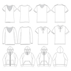 Vector template of Various Clothing