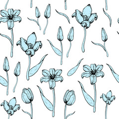 Pattern. Spring tulips for future design.