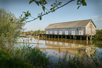 Scotch Pond Net Shed, Steveston, Canada. The historic net shed at Garry Point, Steveston. Richmond, BC.