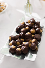 Chocolate and Peanut Butter Buckeyes, Cookies, Plate of Cookies