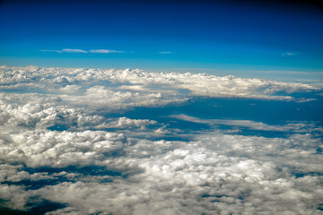Fototapeta na wymiar Sky and clouds from a plane over Spain 