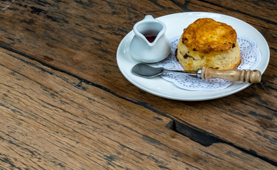 Muffin in white dish