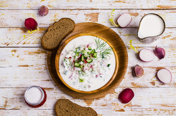 Traditional cold soup with vegetables