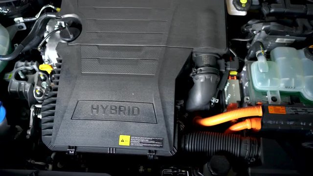 Car hybrid engine detail