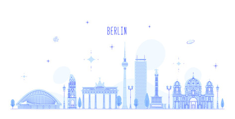 Berlin skyline Germany city buildings vector © TheMountBirdStudio