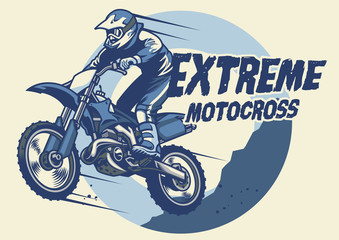 Extreme motocross badge design