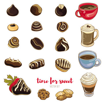 Vector illustration of delicious chocolate candies