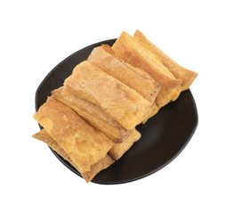 Crunchy Puff Snack Bakery Food Also Know As Khari Indian Tea Time Snack isolated on white background 