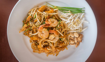 pad thai noodles - Birds Eye View