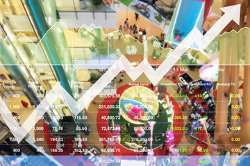Stock index data analysis shown the success of promotional sale for discount shopping and entertainment sector at the department store.