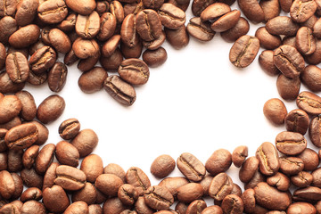 coffee beans on white background