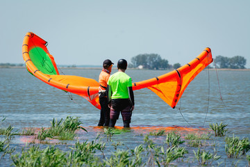 Kitesurfing instructor and male student © zorandim75