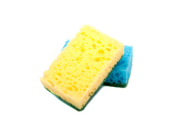 Kitchen sponge for dish isolated on the white