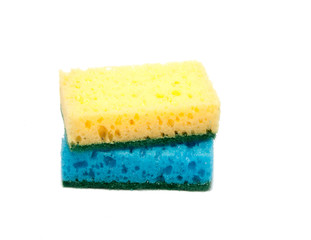 Kitchen sponge for dish isolated on the white