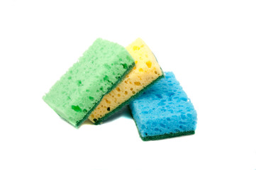 Kitchen sponge for dish isolated on the white
