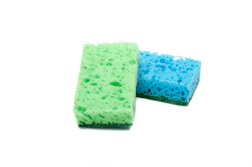 Kitchen sponge for dish isolated on the white