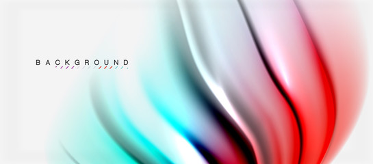 Blurred fluid colors background, abstract waves lines, vector illustration