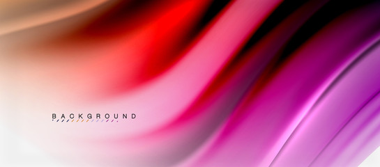 Blurred fluid colors background, abstract waves lines, vector illustration