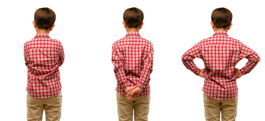 Handsome toddler child with green eyes backside, rear view © Krakenimages.com