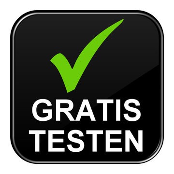 Schwarzer Button zeigt Gratis Testen
