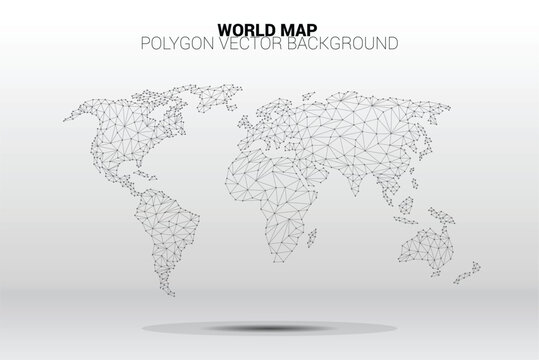 World map dot connection line polygon: concept of digital world, Data connection